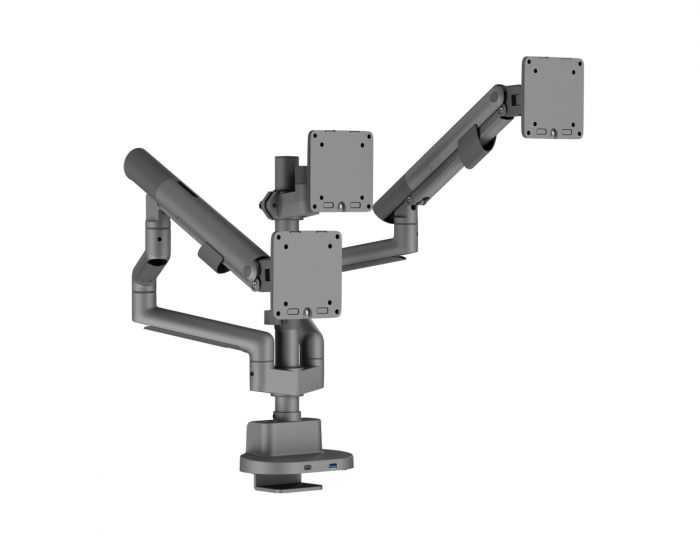 MaxMount Monitor Arm with USB-A & USB-C Ports - 3 Monitors - 17-27