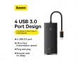 Lite Series 4-Port Type-C HUB Adapter - 25cm - Black