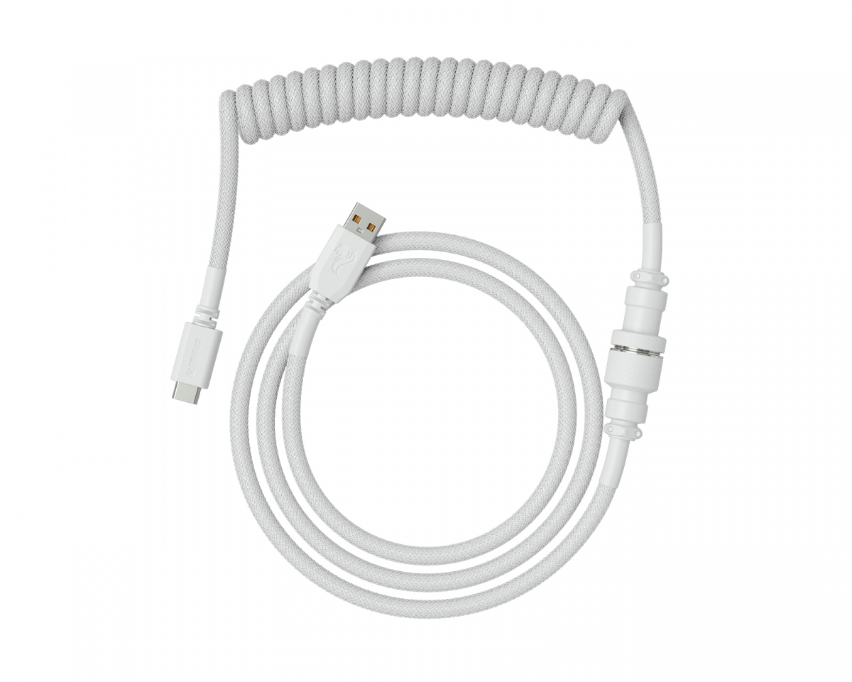 CableMod Classic Coiled Keyboard Cable (Glacier White, USB A to USB Type C,  150cm)