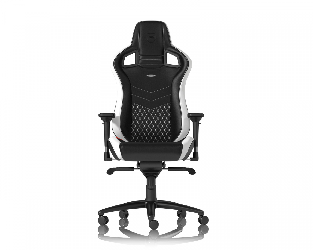 noblechairs EPIC Real Leather Black White Red MaxGaming