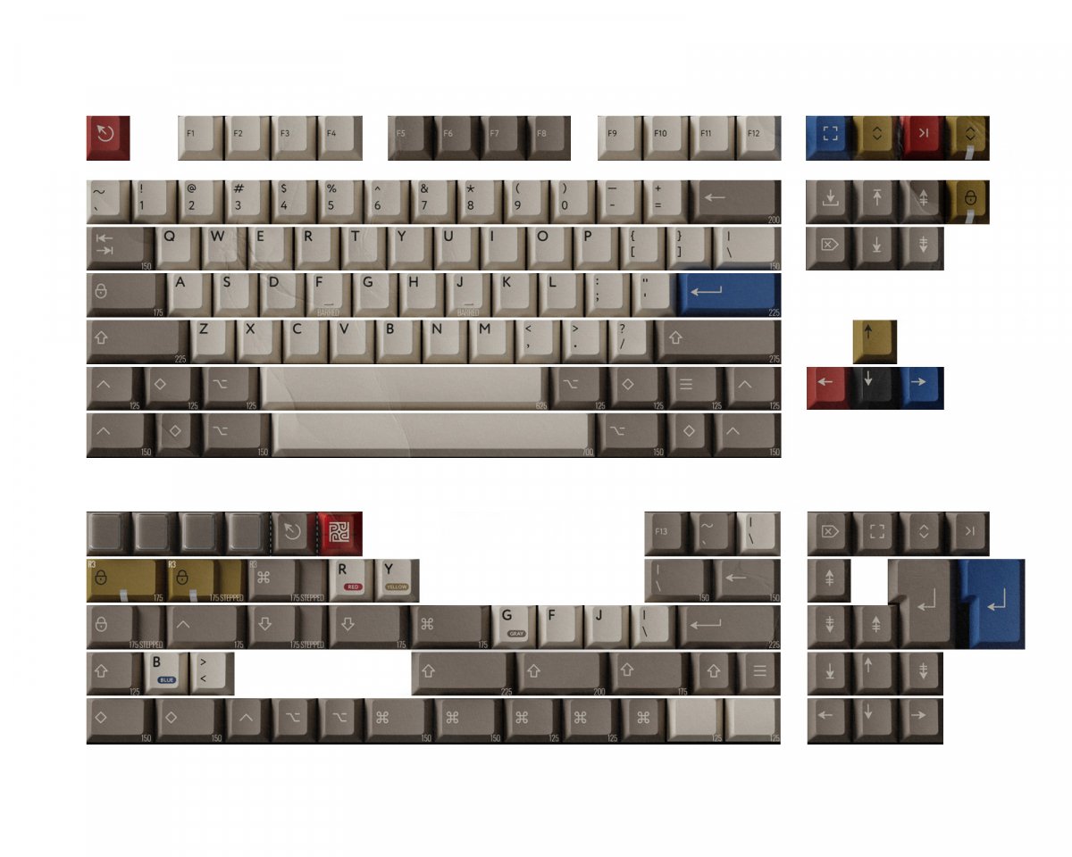 KBDFANS PBTFANS RETRO 100キーキャップセット