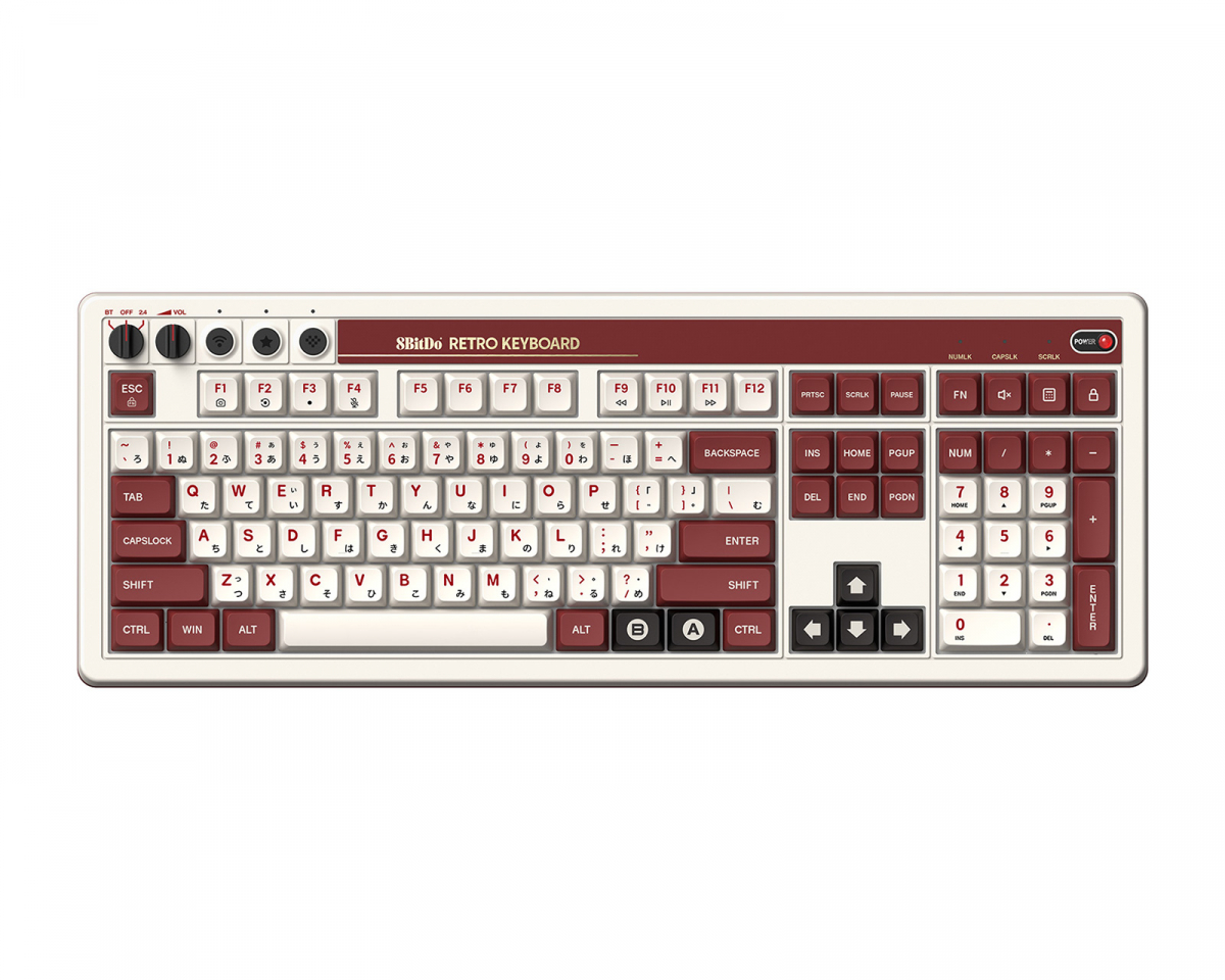 8Bitdo Retro 108 Mechanical Keyboard Wireless - ANSI - Fami