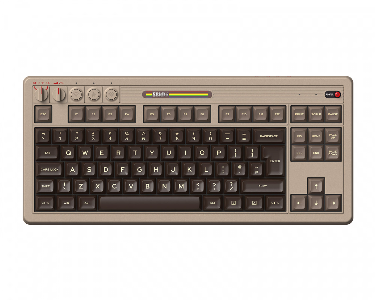 キーボード 8BitDo Retro Mechanical Keyboard C64 8Bitdo Retro Mechanical Keyboard Wireless - ISO UK - C64 Edition