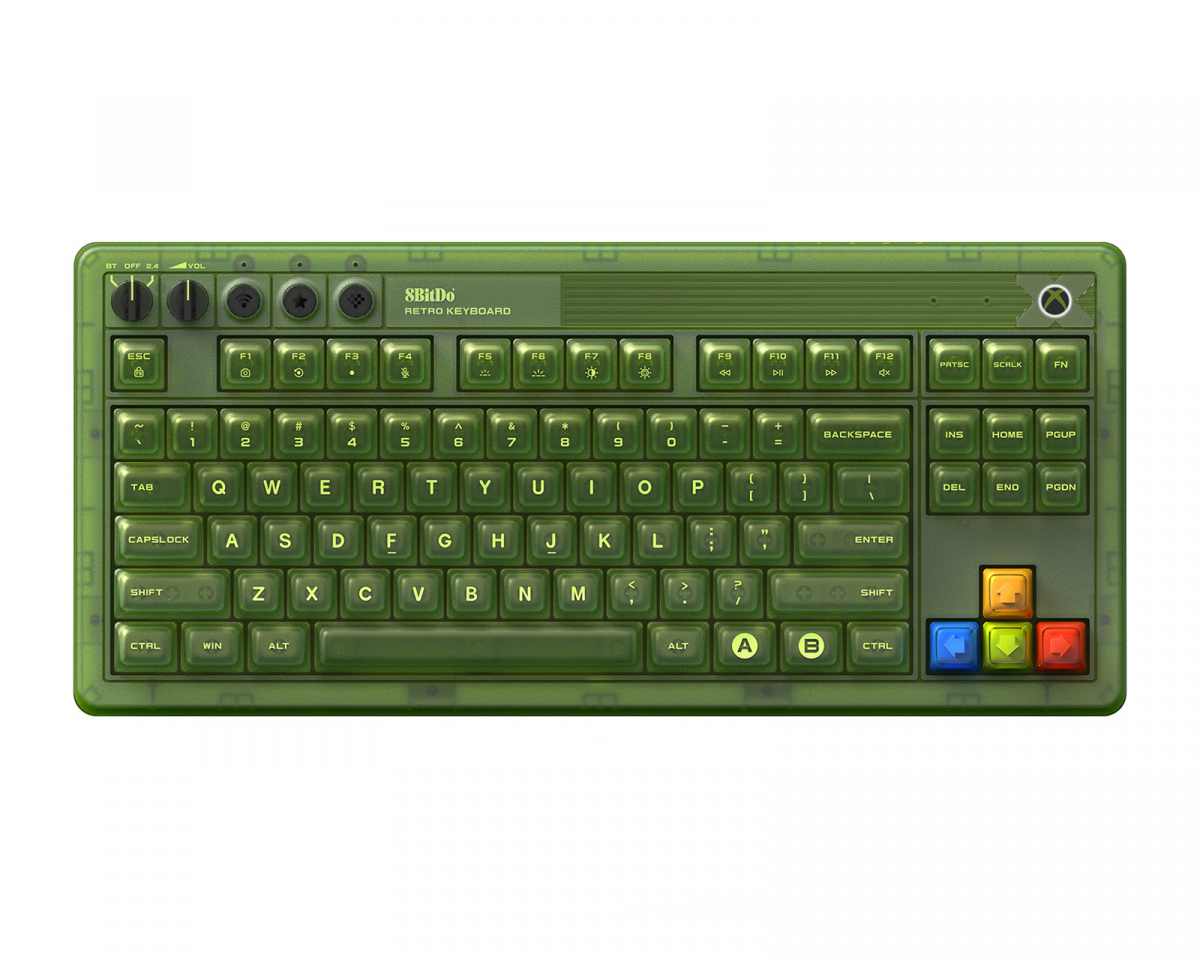 8Bitdo Retro 87 Mechanical Keyboard - ANSI - Xbox Edition - MaxGaming.com