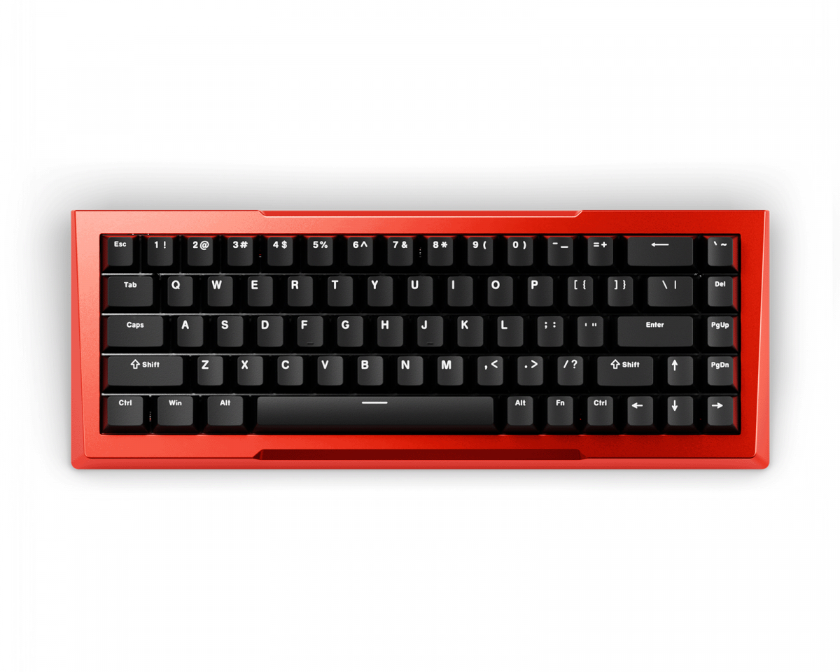 Pwnage Zenblade 65 V2 Keyboard - Red Frame / Dark gray bottom