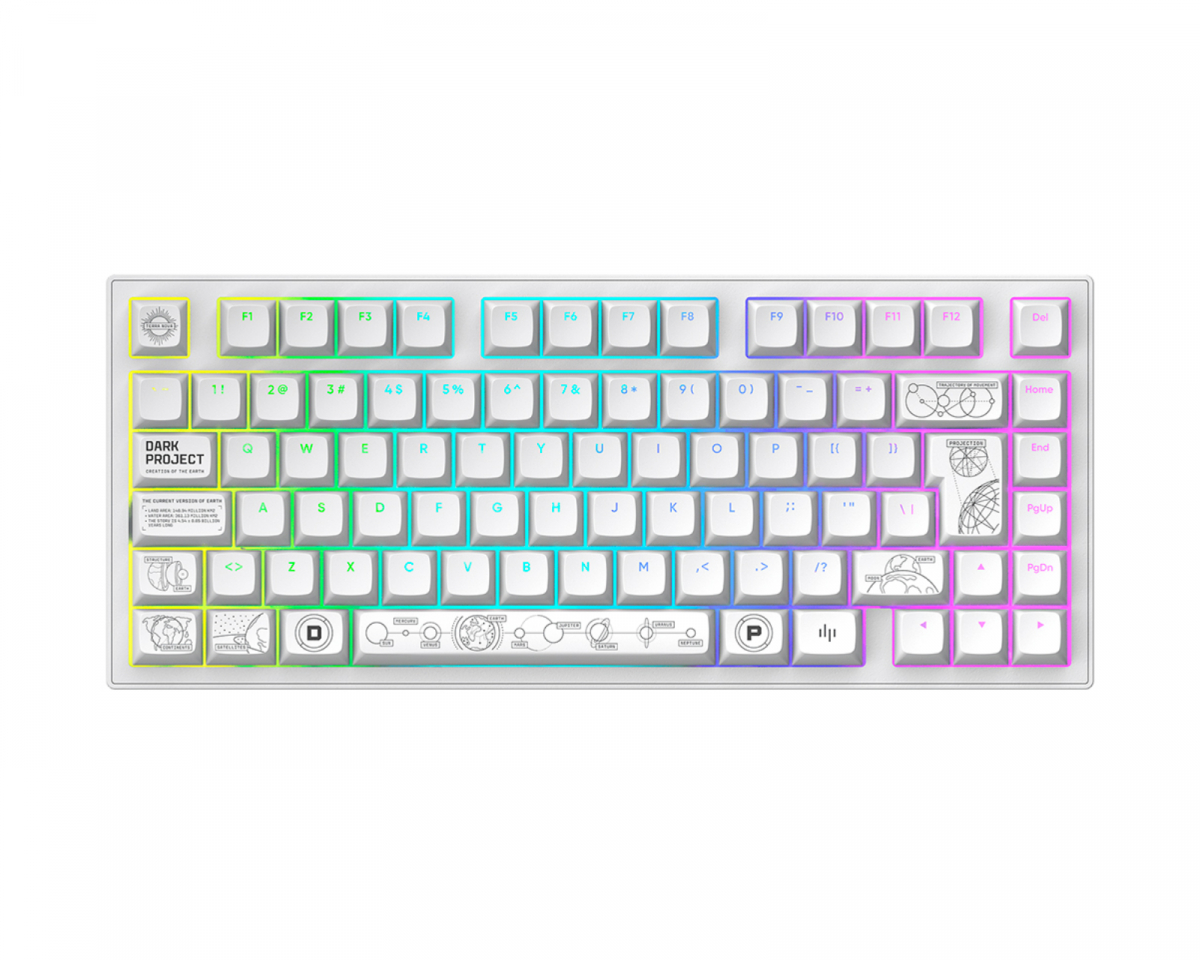 Dark Project ALU81 Gaming Keyboard RGB - Nova [g3ms Moonstone] - White ...