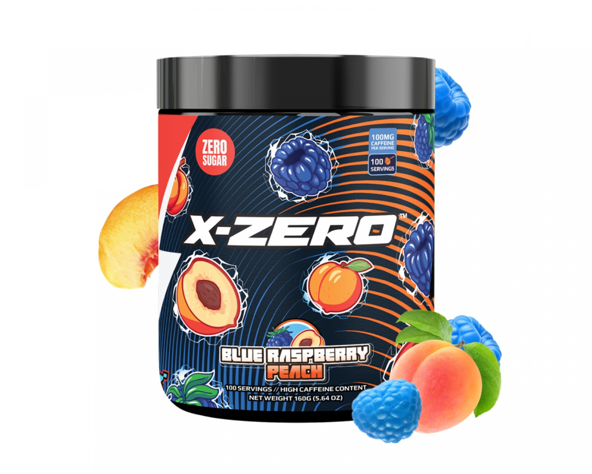 X-Gamer X-Zero Blue raspberry Peach - 100 Servings - MaxGaming.com