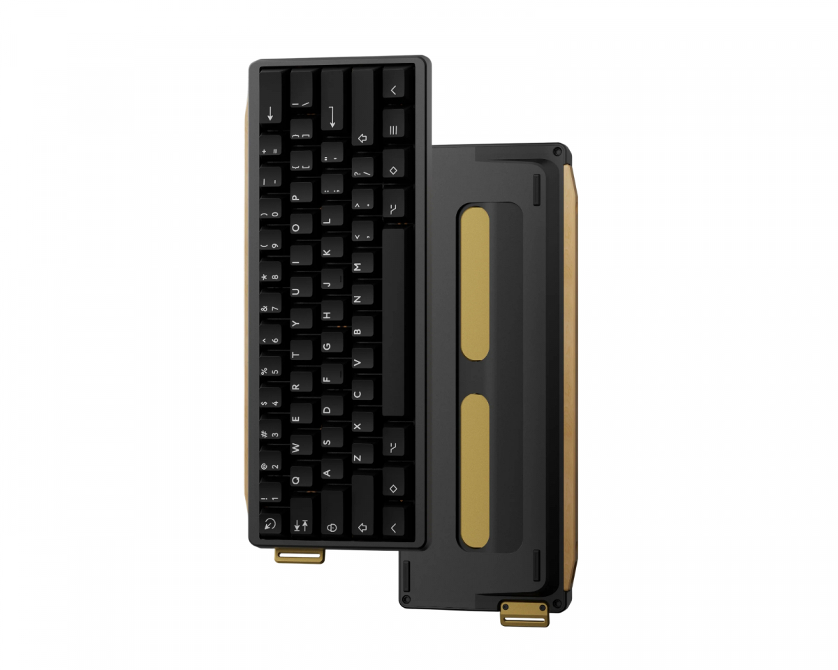 KBDfans GT-60 - Anodized Black with Maple Strip - MaxGaming.com