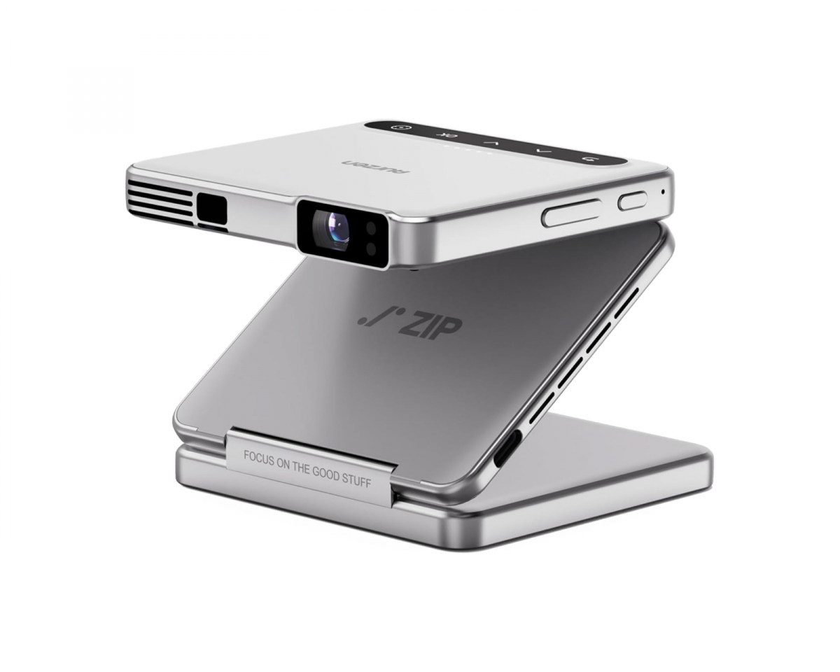 Aurzen ZIP Tri-Fold Portable Mini Projector - Silver - MaxGaming.com