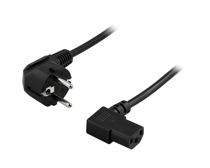 Deltaco Power cable Black 1m