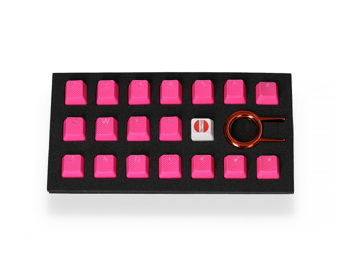 Tai-Hao 18-Key Rubber Double-shot Backlit Keycap Set - Neon Pink