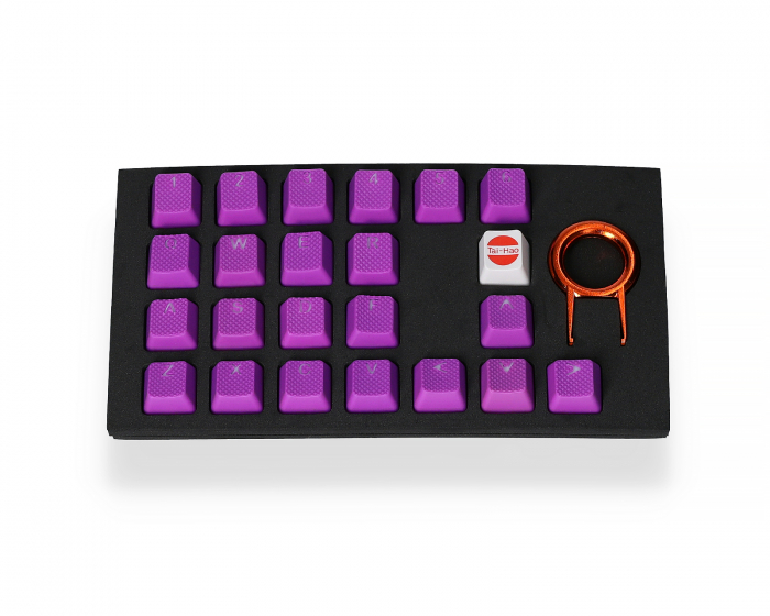 Tai-Hao 22-Key Rubber Double-shot Backlit Keycap Set - Purple