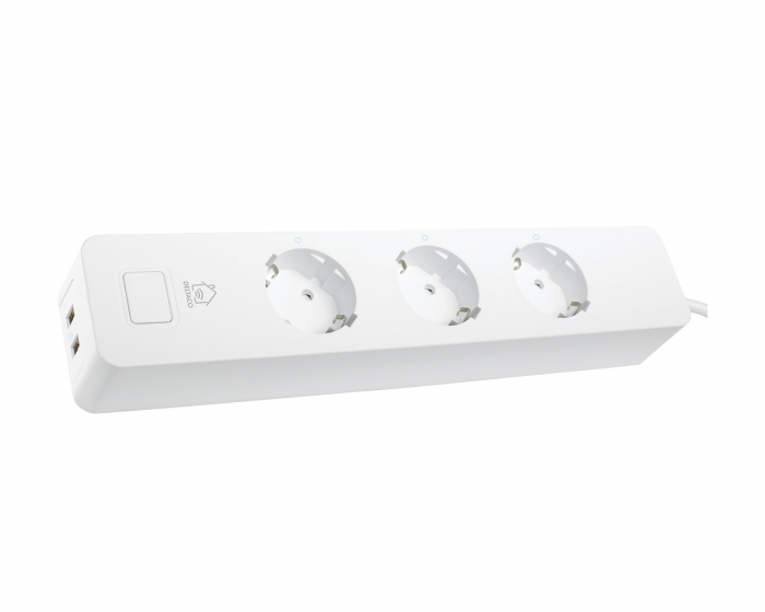 Deltaco Smart Home WiFi Power Socket 3xCEE 7/3, 2xUSB-A - 1.5m