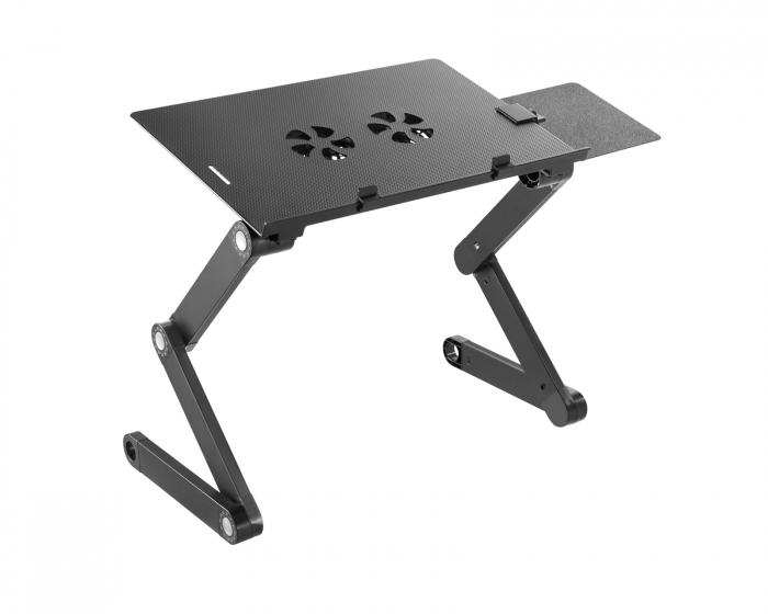 MaxMount Height Adjustable Ventilated Laptop Desk with Mouse Pad Side Mount