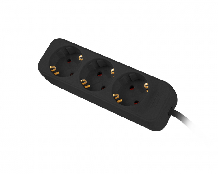 Lanberg Power Strip 3-sockets 1.5 Meter - Black