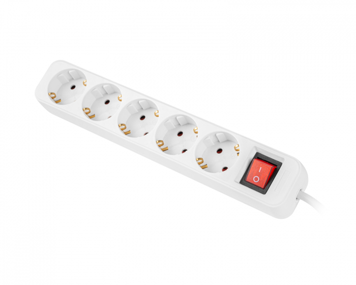 Lanberg Power Socket Extension 5-sockets 3 Meter - White