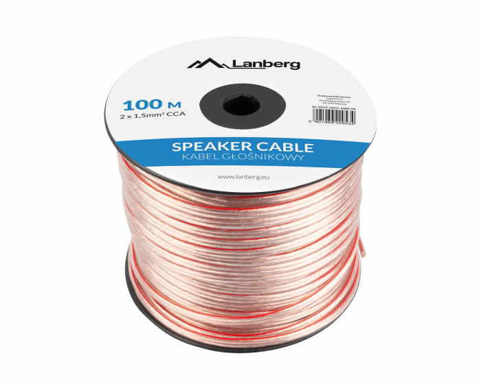 Lanberg Speaker Cable 2x 1.5mm² (100 Meter) Transparent