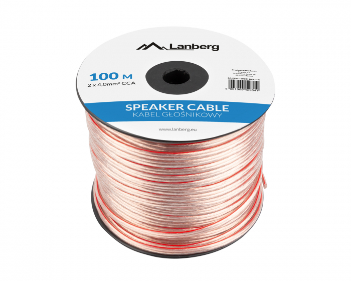 Lanberg Speaker Cable 2x 4.0mm² (100 Meter) Transparent