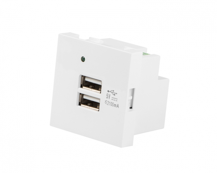 Lanberg AC Power Socket USB - White