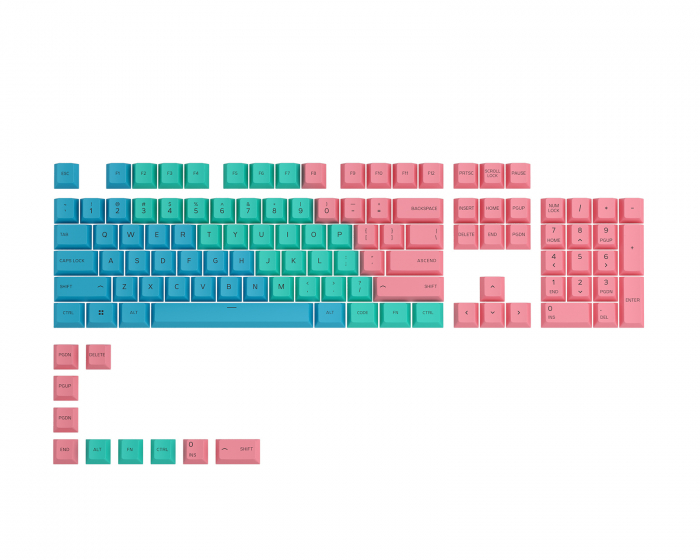 Glorious GPBT Keycaps - 114 PBT Caps ANSI US Layout - Pastel