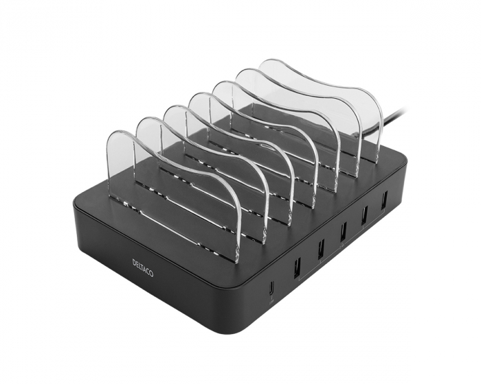 Deltaco USB Charging Station 6 ports - Snabbladdning