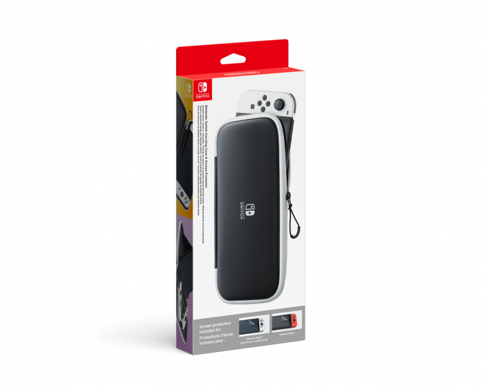 Nintendo Switch Carrying Case & Screen Protector - Black/White