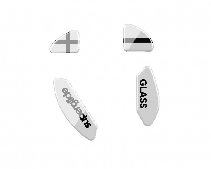 Superglide Glass Skates for Xtrfy M4 Wireless - White