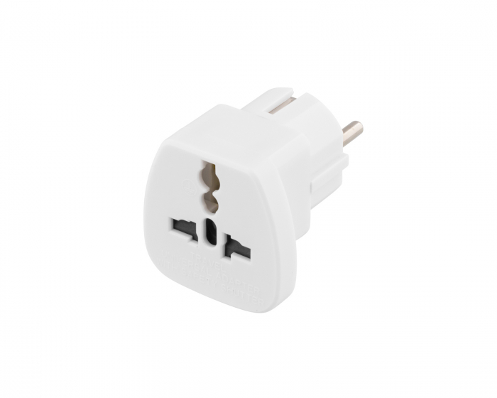 Deltaco Traveling Adapter (UK/US/Italien/Schweiz) 250V/16A - White