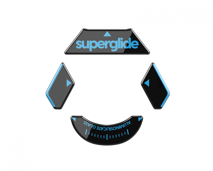 Superglide Glas Skates for Logitech G900/903 - Black