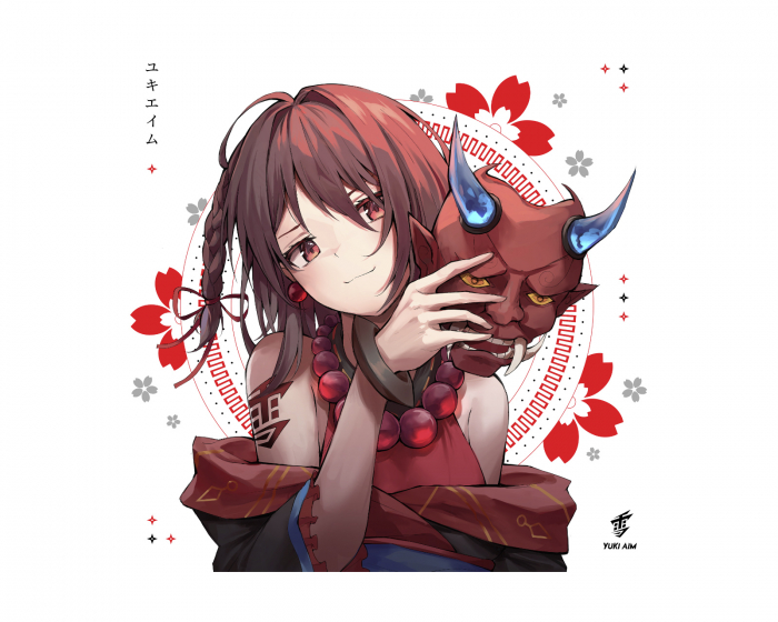 Yuki Aim Yukipad 2022 - Oni Graphic Mousepad - White - MaxGaming.com