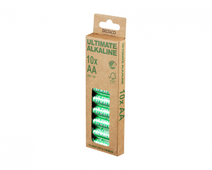 Deltaco Ultimate Alkaline AA-battery, 10-pack