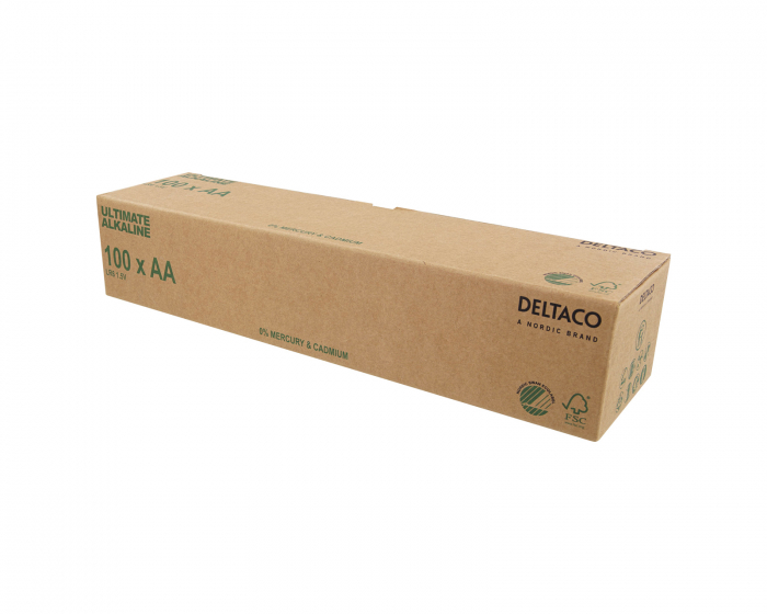 Deltaco Ultimate Alkaline AA-battery, 100-pack (Bulk)