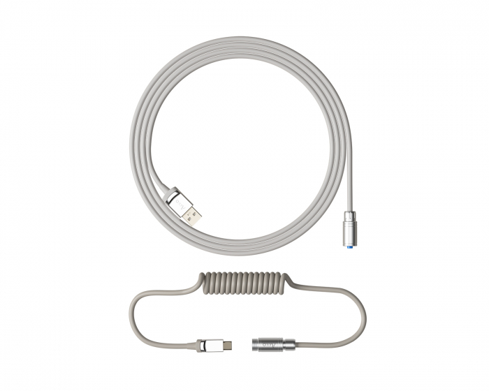 Custom Coiled Aviator Cable V2 Silver - USB-C Cable - Silver