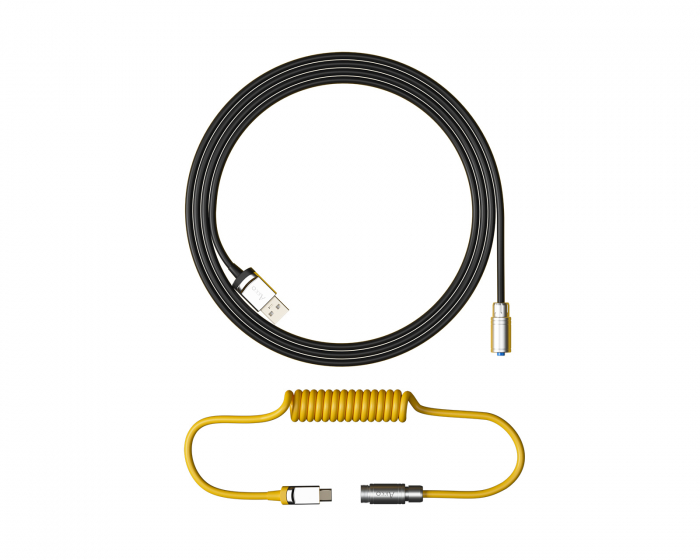 Akko Custom Coiled Aviator Cable V2 Black & Gold - USB-C Cable - Black/Gold