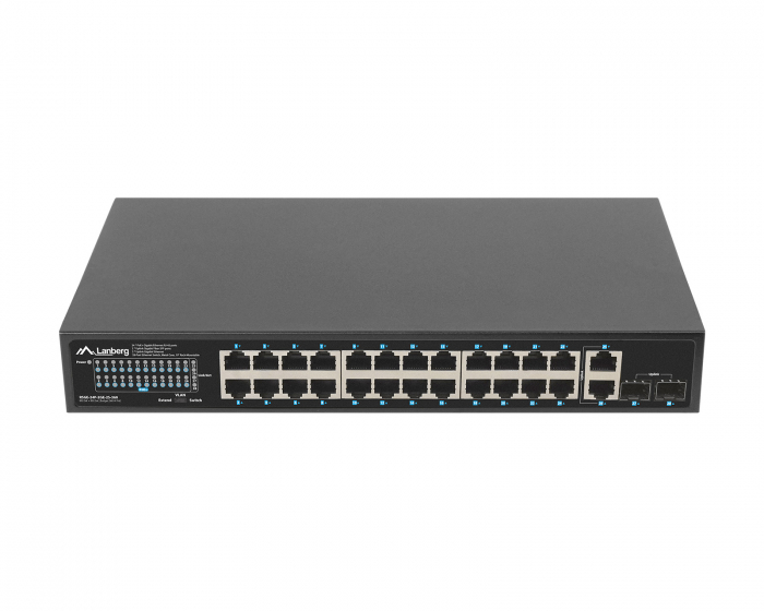 Lanberg Network Switch 24-ports, 1GB POE+/2X GB 2X SFP RACK 19” Gigabit Ethernet 360W