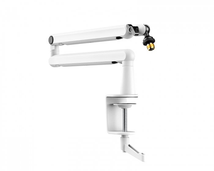 Low-Profile Boom Arm Stand - White