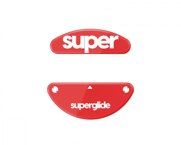 Superglide Version 2 Glas Skates for SteelSeries Aerox 3/Aerox 9 Wireless - Red