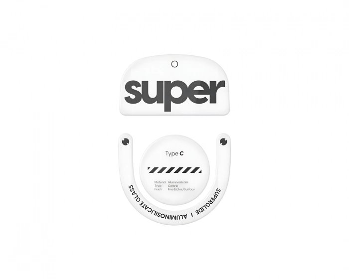 Superglide Type‑C Version 2 Glass Skates Logitech Superlight 2 / X2 Superstrike - White
