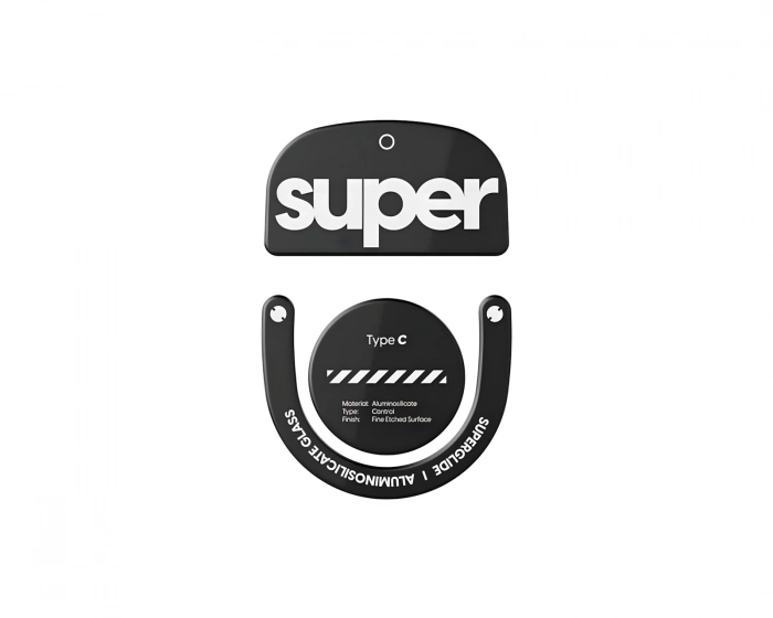 Superglide Type‑C Version 2 Glass Skates Logitech Superlight 2 / X2 Superstrike - Black
