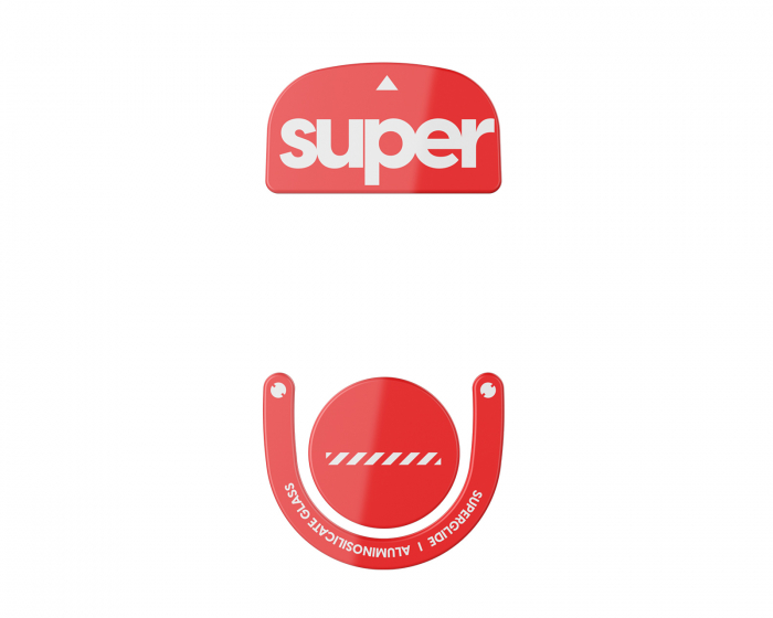 Superglide Version 2 Glas Skates for Logitech G Pro X Superlight 2 - Red
