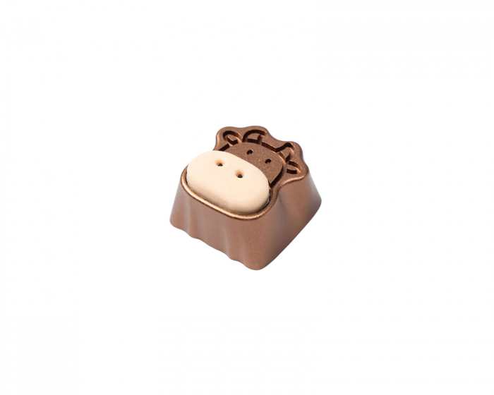 Keychron Cute Cow Silicone Aluminum Alloy Artisan Keycap - Brown