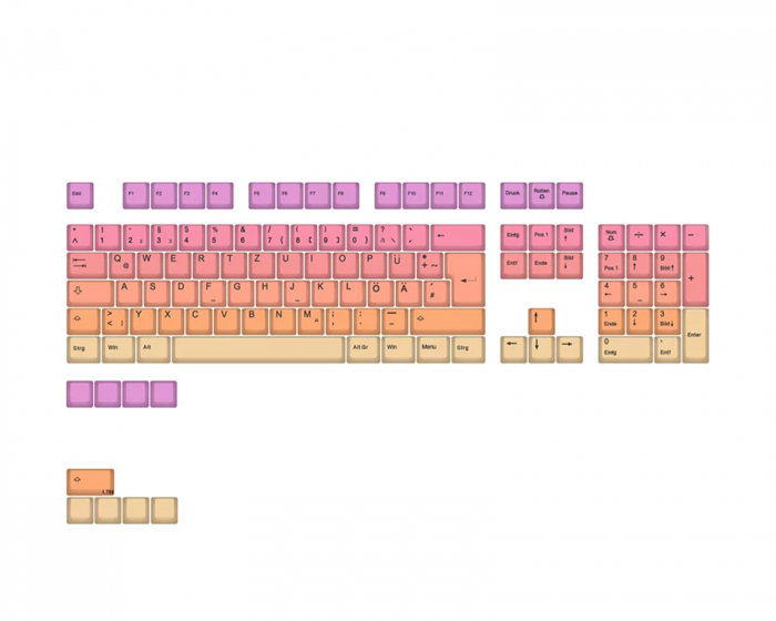 Tai-Hao PBT Double-shot Keycaps German Layout - Sunshine