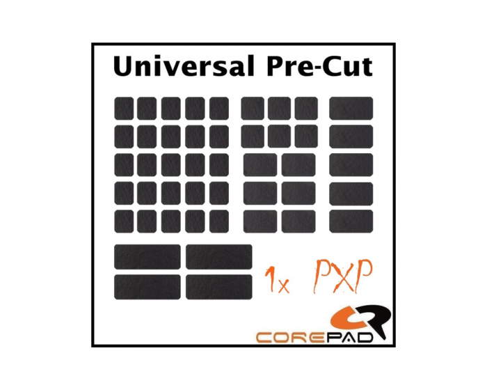 Corepad PXP Universal Pre-Cut Grips for Keyboard & Mouse - Black