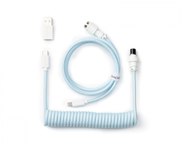 Keychron Custom Coiled Aviator Cable USB-C - Light Blue