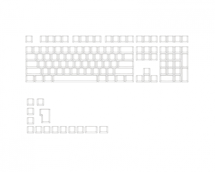 Ducky Blank PBT Keycap Set MDA Profile - White