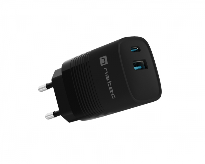 Natec Ribera GaN USB Wall Charger USB-A & USB-C - 30W - Black