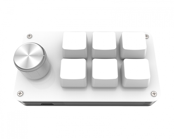 MaxMount 6-Key RGB Mini Mechanical Keypad with Knob - White