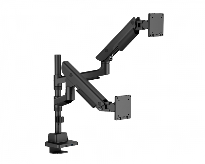 MaxMount Hercules Monitor Arm 27kg USB-Ports 24”-57” Black - 2 Screens