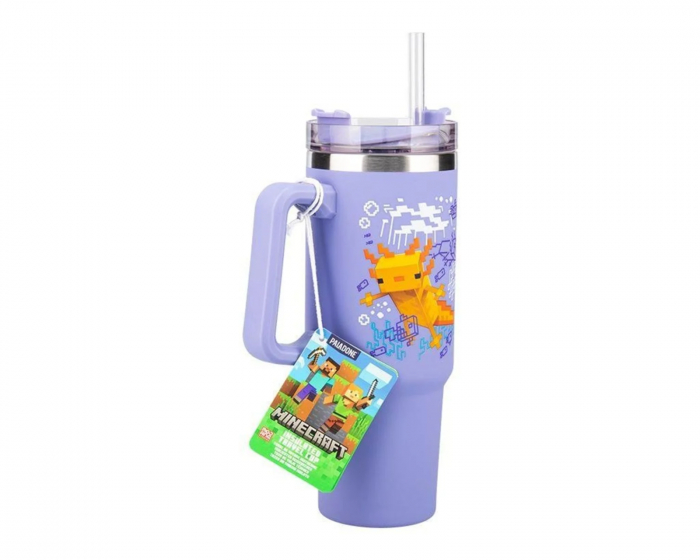 Paladone Minecraft Purple Travel Cup with Straw 900 ml