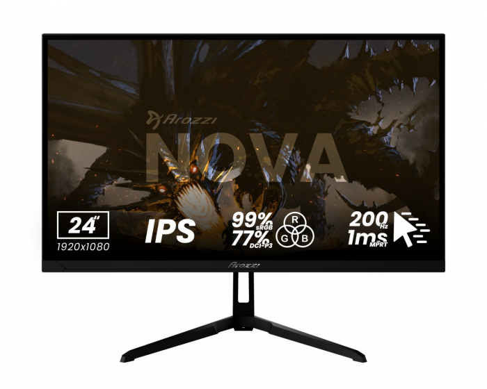 Arozzi Nova 24“ IPS 1920x1080 200Hz Gaming Monitor - Black